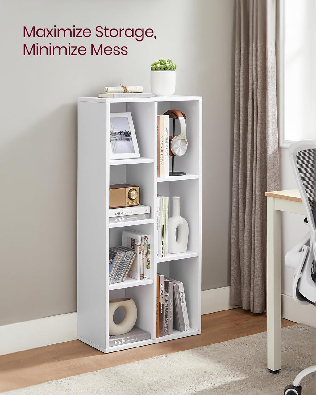 White 7 Compartment Shelf Unit