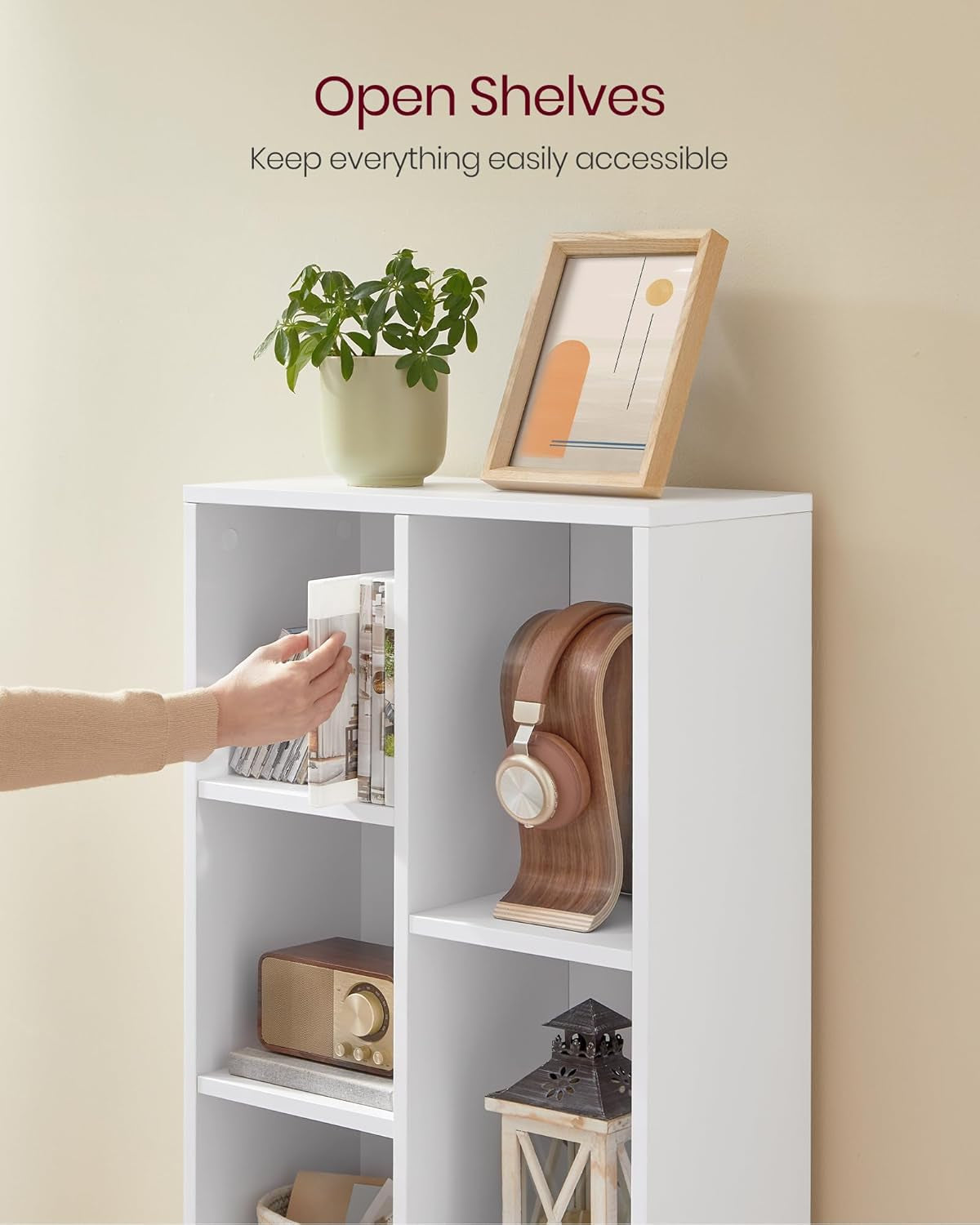 White 7 Compartment Shelf Unit