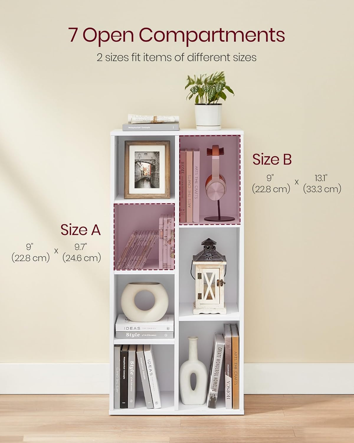 White 7 Compartment Shelf Unit