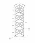 Metal 4-Tier Black Corner Bookcase