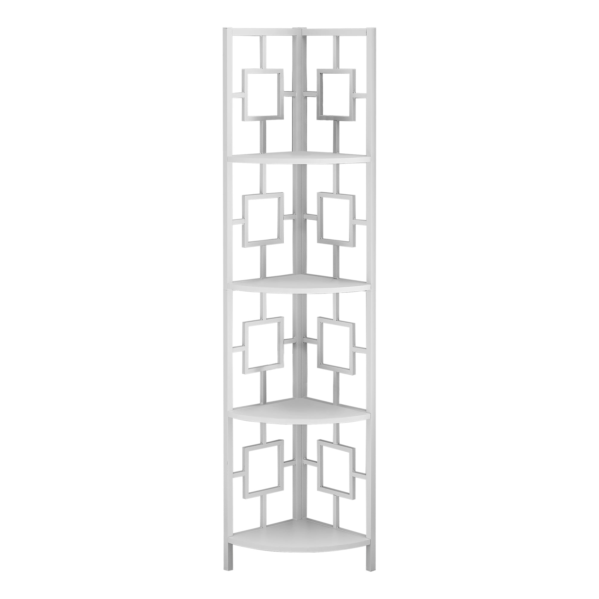 4-Tier White Metal Corner Shelf