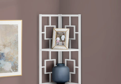 4-Tier White Metal Corner Shelf