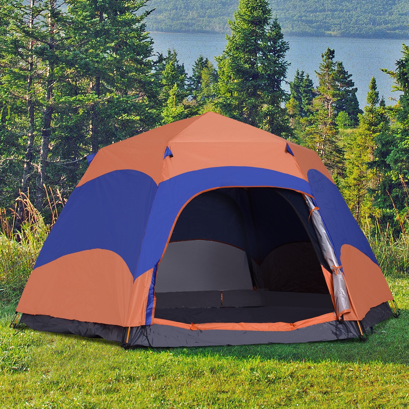 Hexagon Double Layer Camping Tent (5-6 Person)