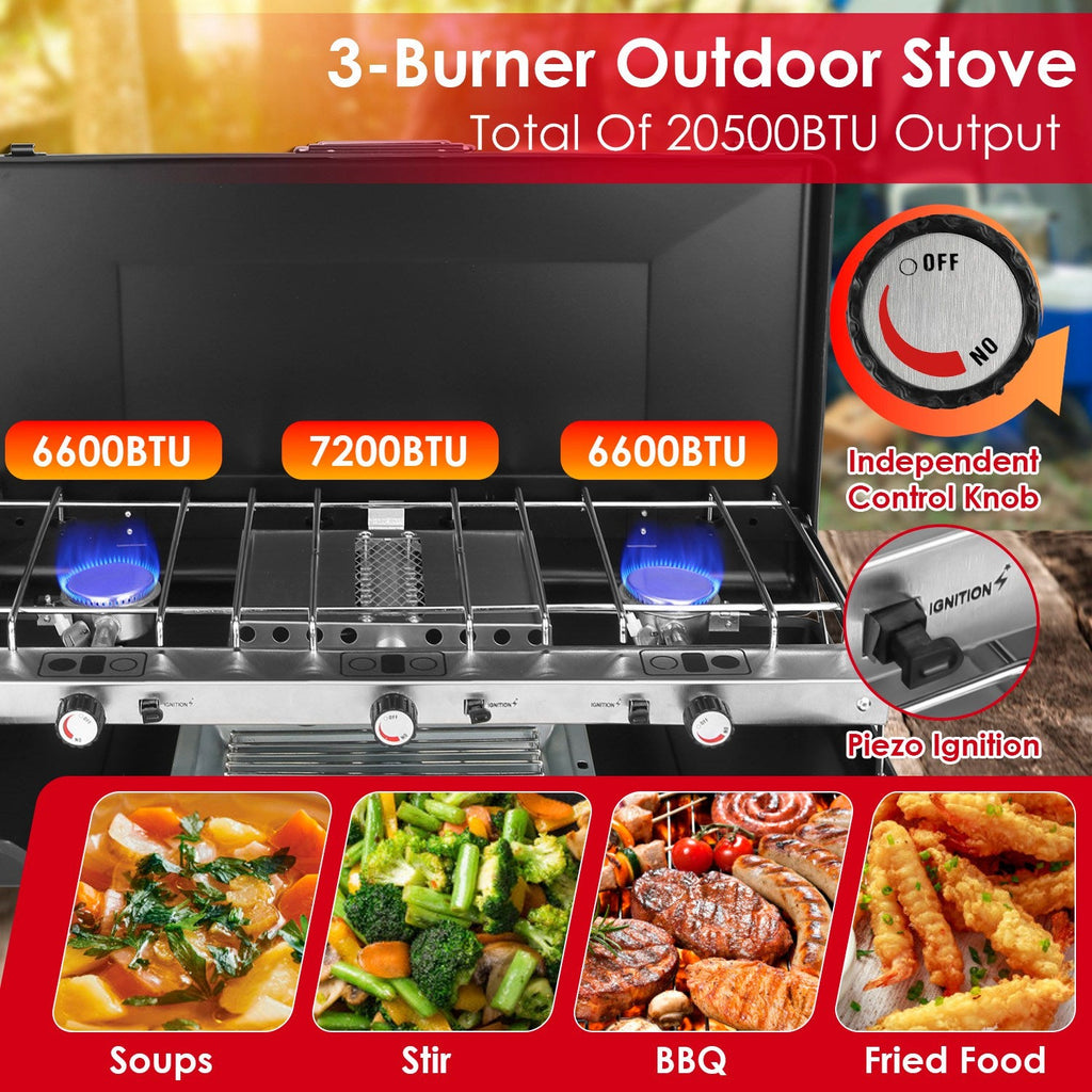 3 Burner Foldable Camping Stove