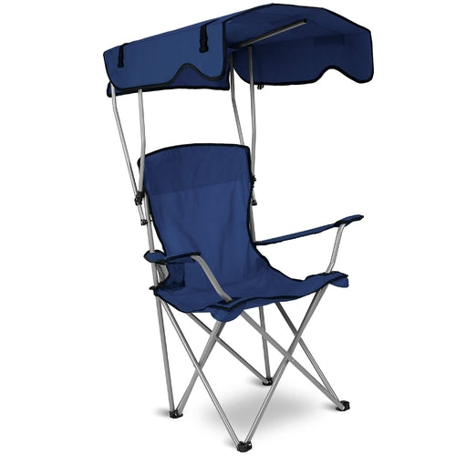 1Pc Foldable Camping Chair With Canopy
