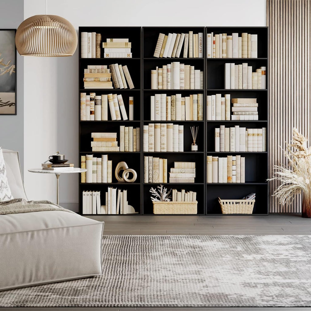 6-Tier Freestanding Black Bookshelf