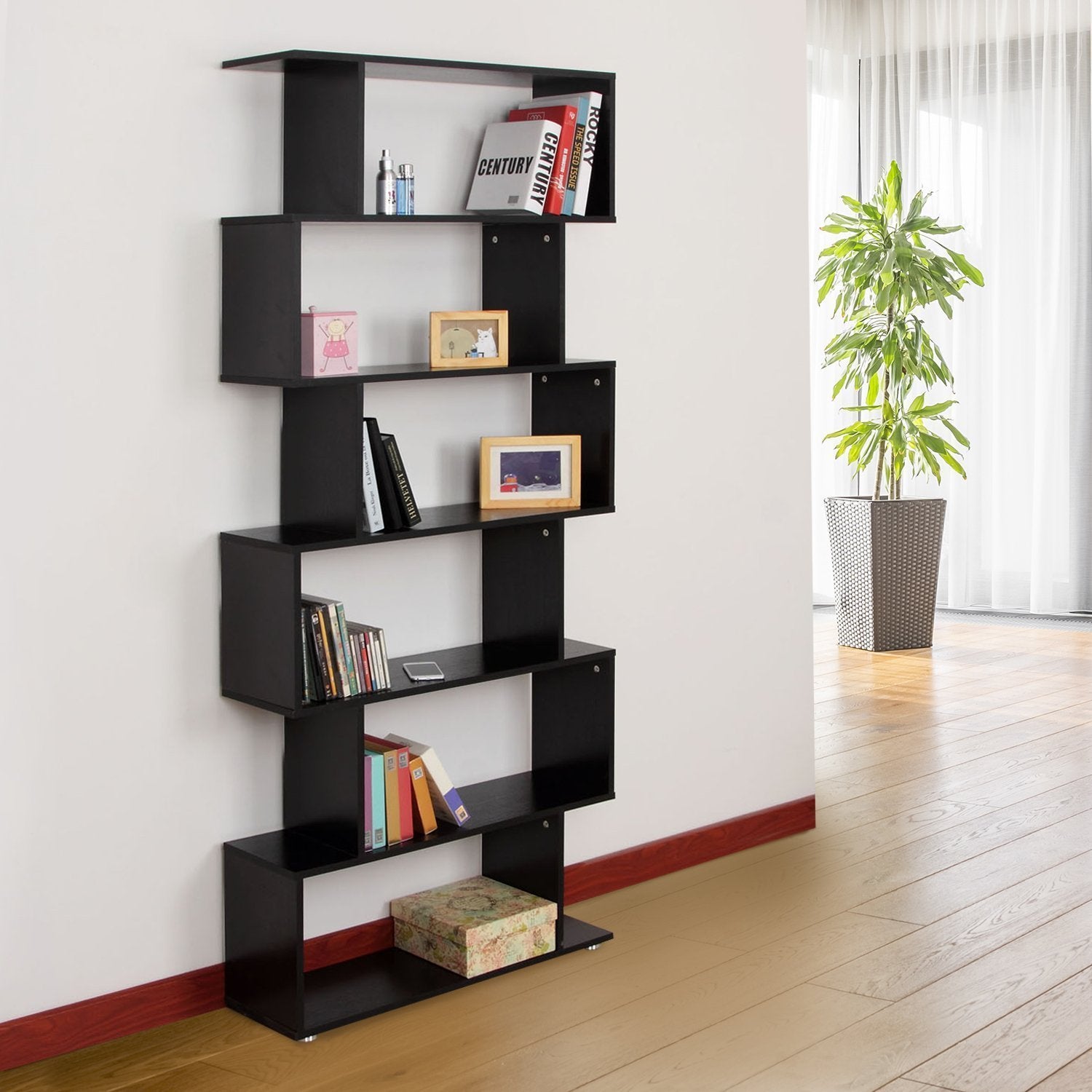 6-Tier Wooden S Shape Shelf