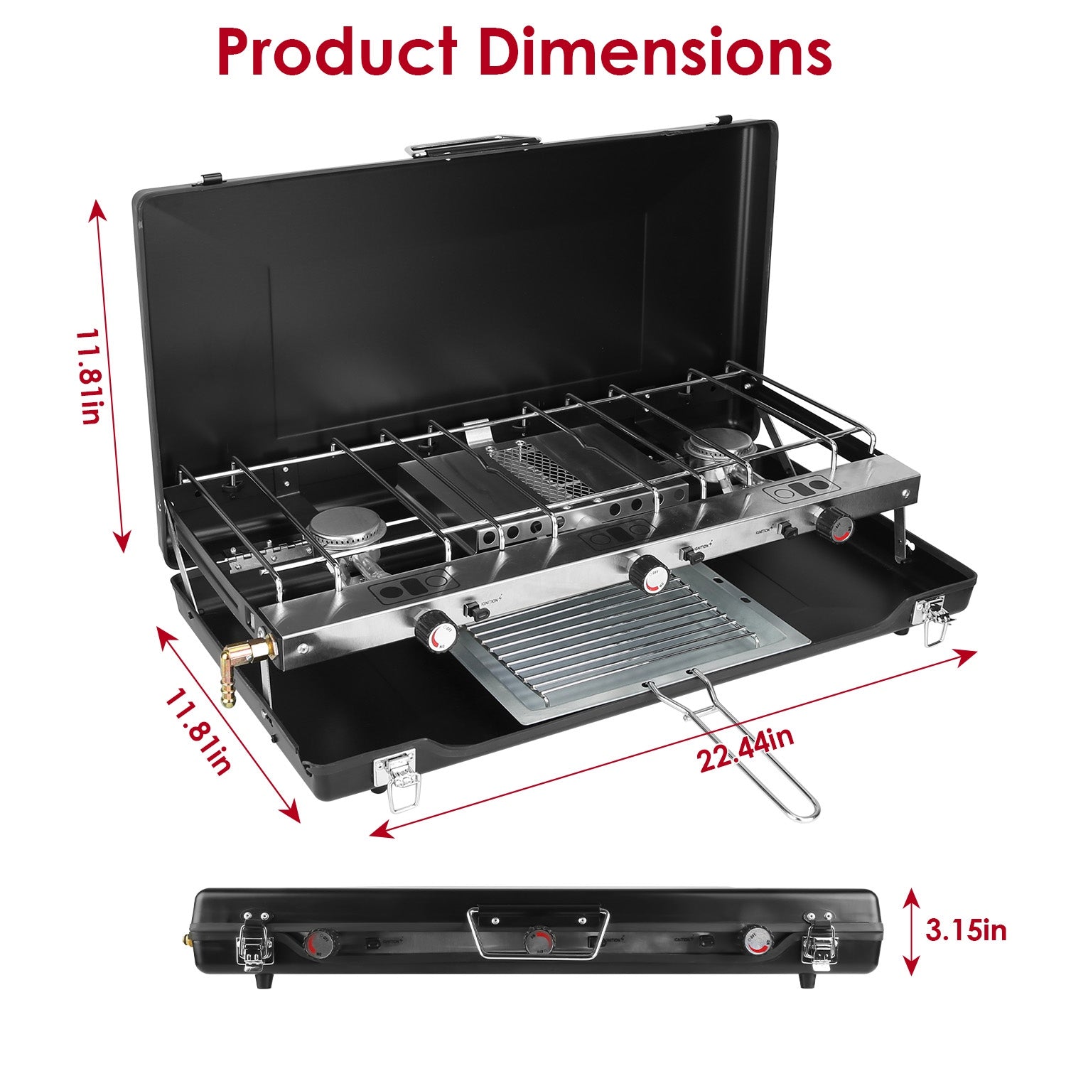 3 Burner Foldable Camping Stove