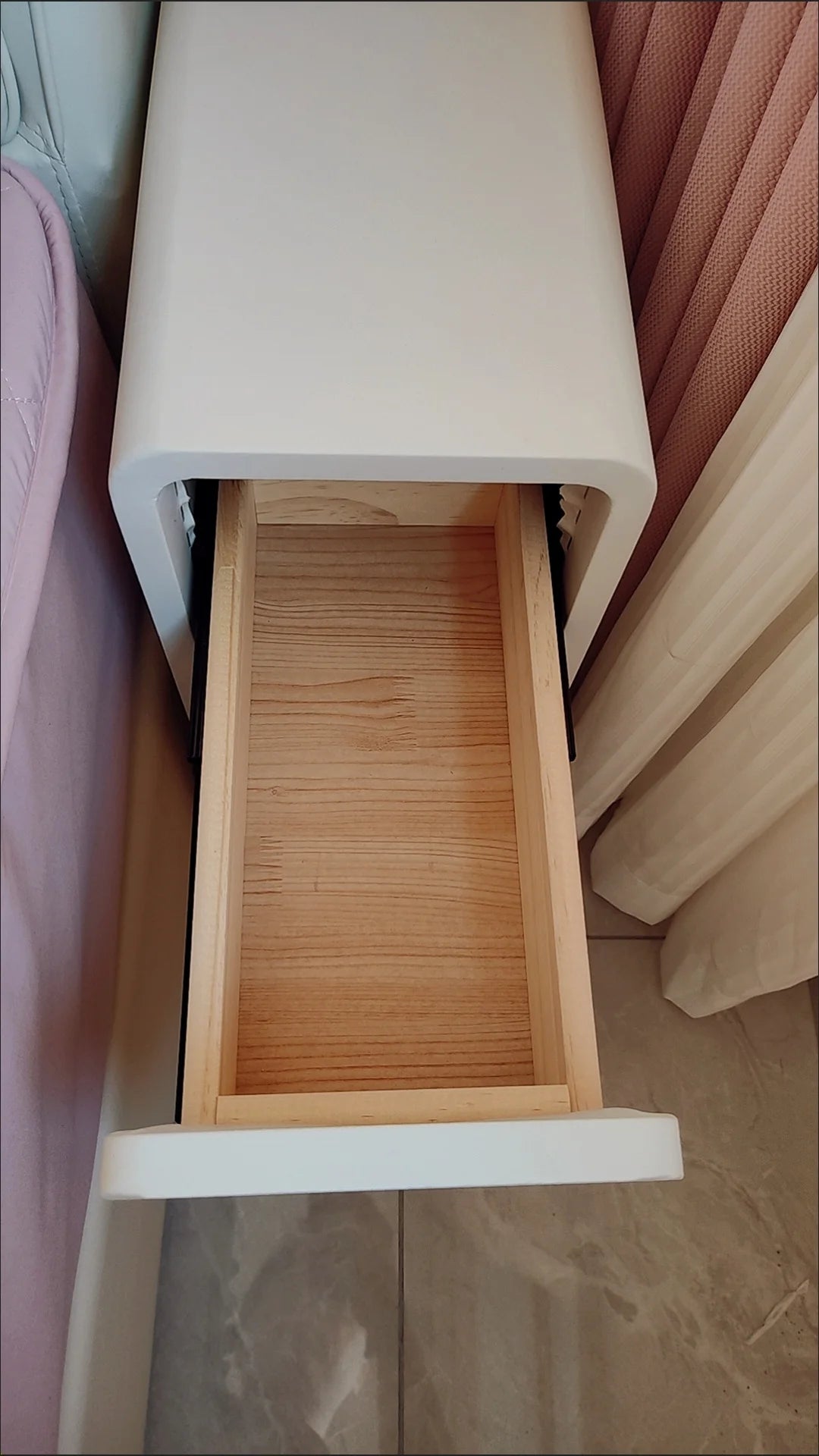 Solid Wood Bedside Table with 2 Drawers