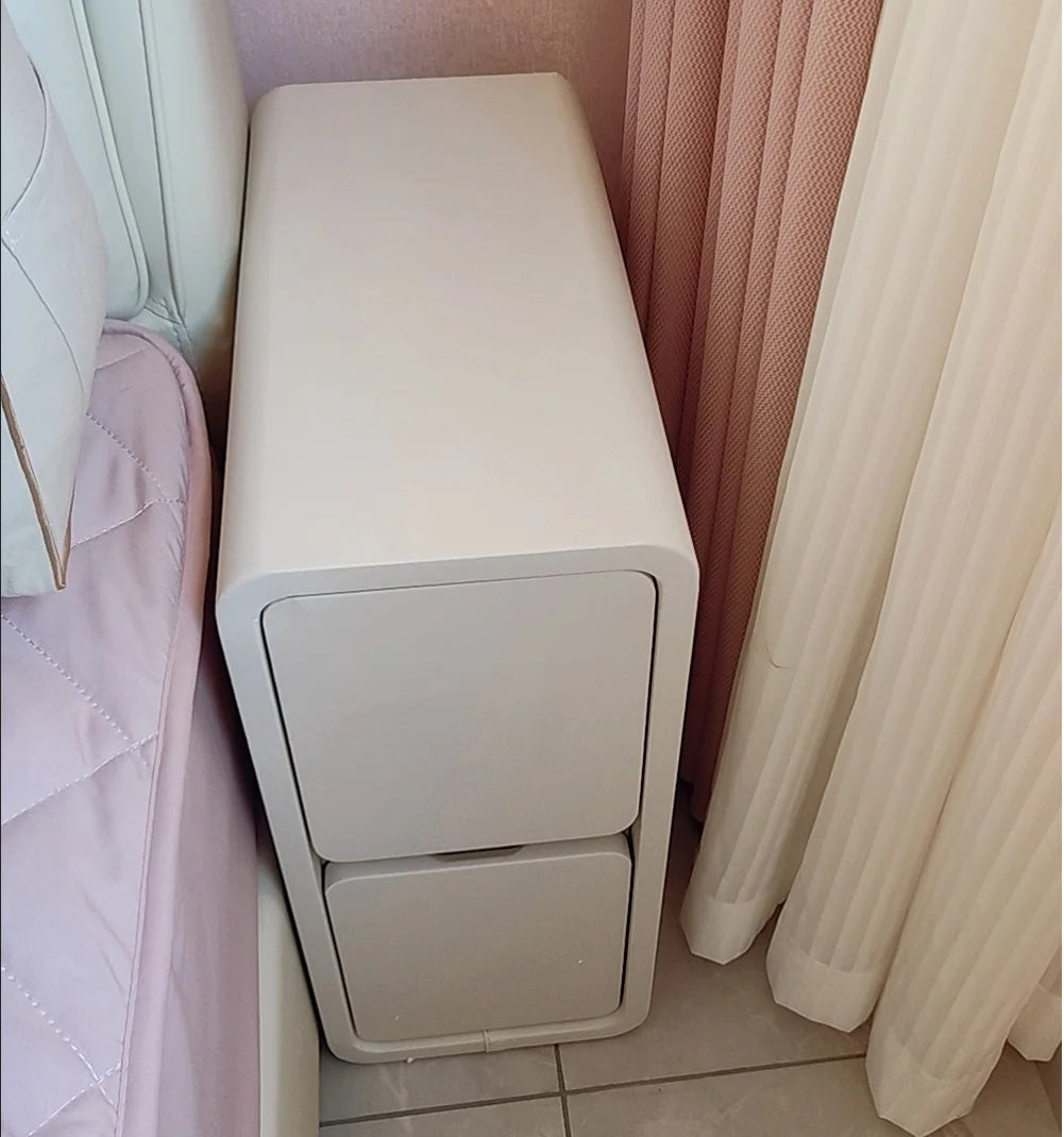 Solid Wood Bedside Table with 2 Drawers