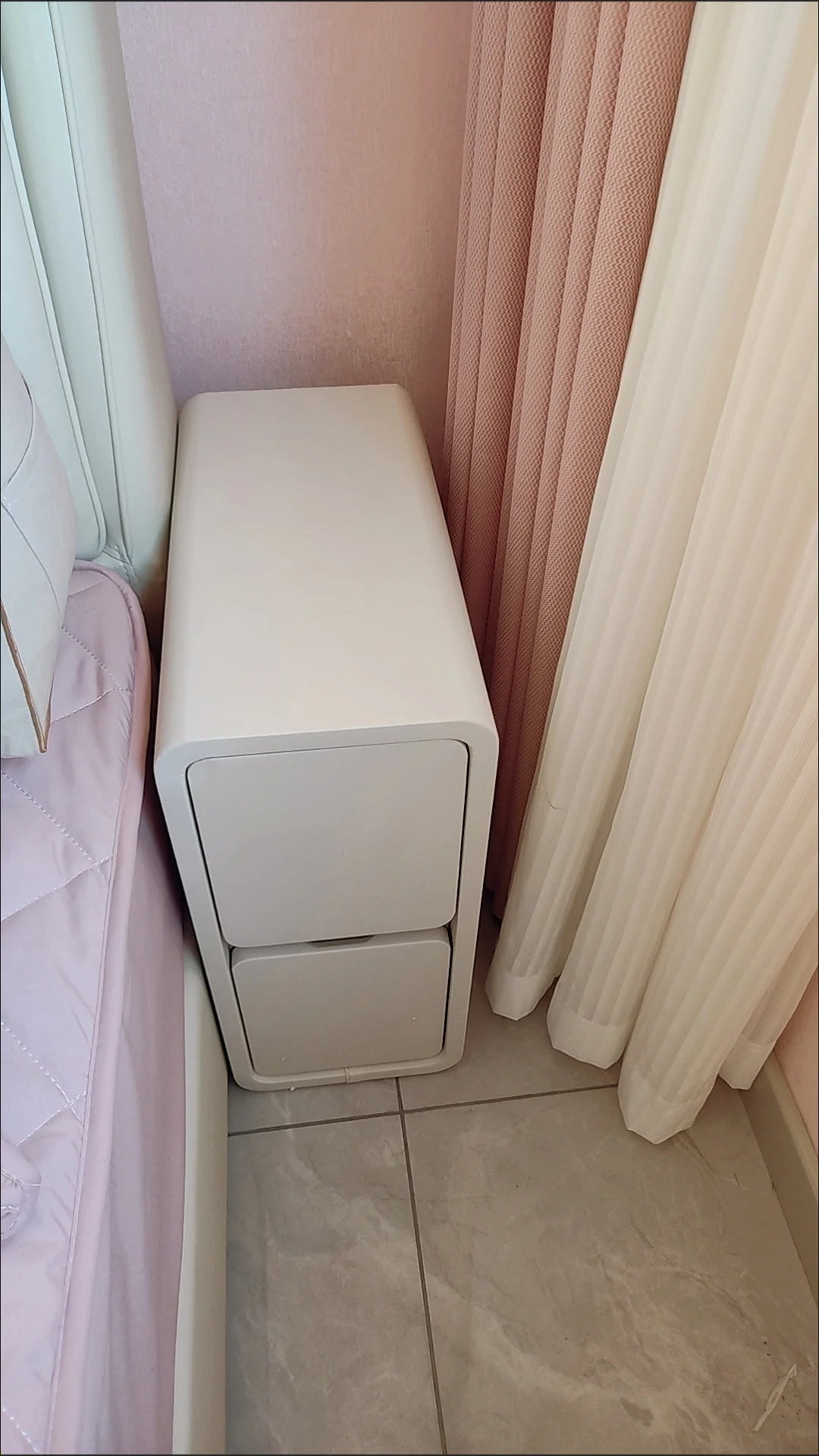 Solid Wood Bedside Table with 2 Drawers