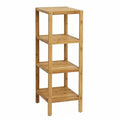 Solid Wood 4-Tier Bathroom Shelf
