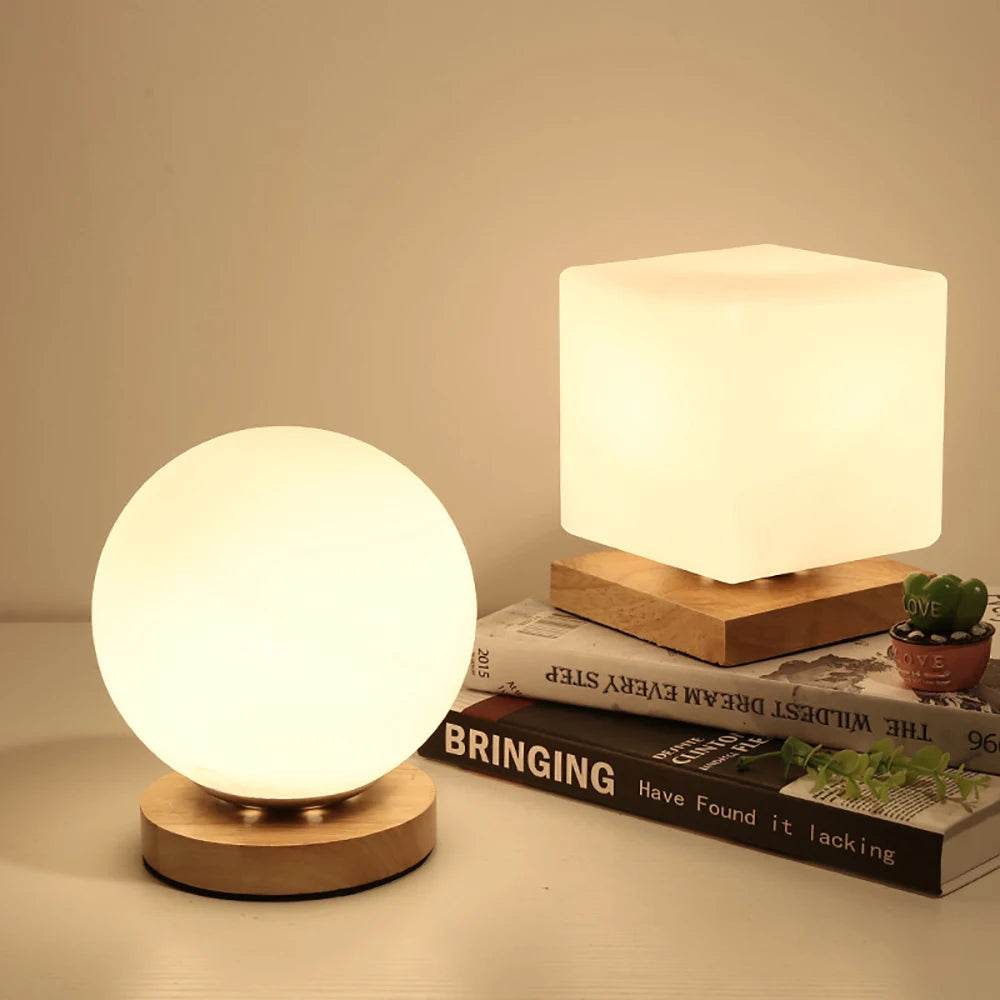 Nordic Solid Wood LED Reading Desk Lamp