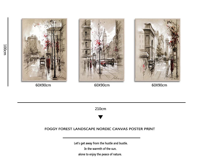 Abstract City Street Landscape Canvas Print
