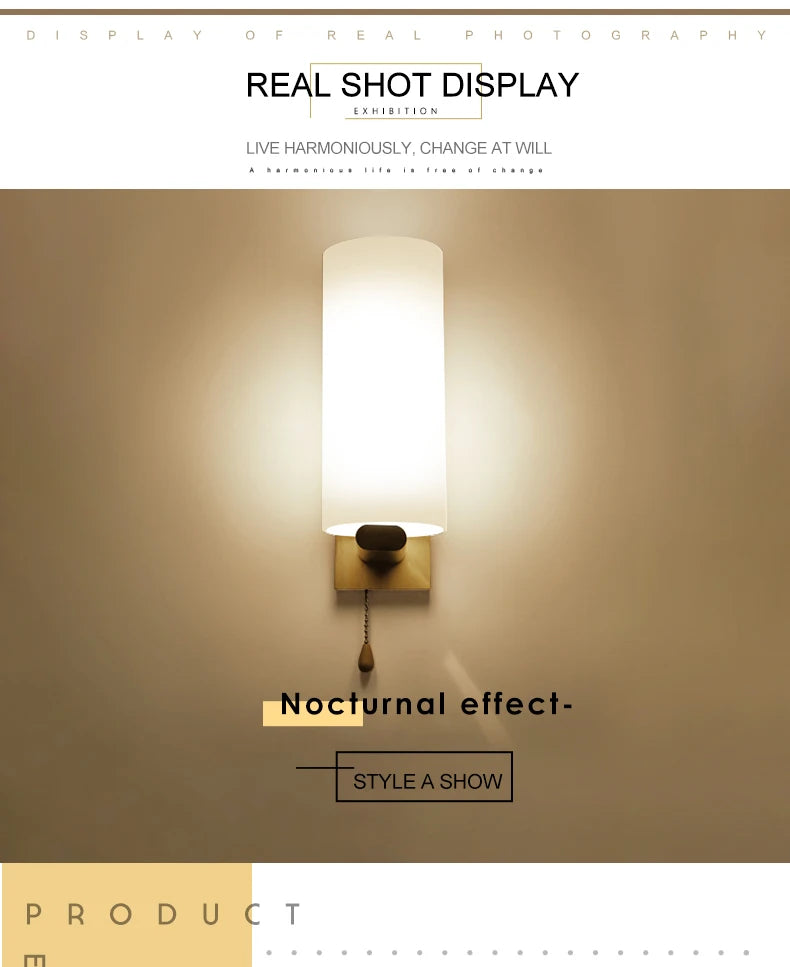 Modern Wooden LED Bedside Wall Lamp