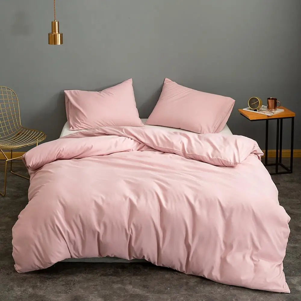 Pink Solid Colour Duvet Cover – King Size