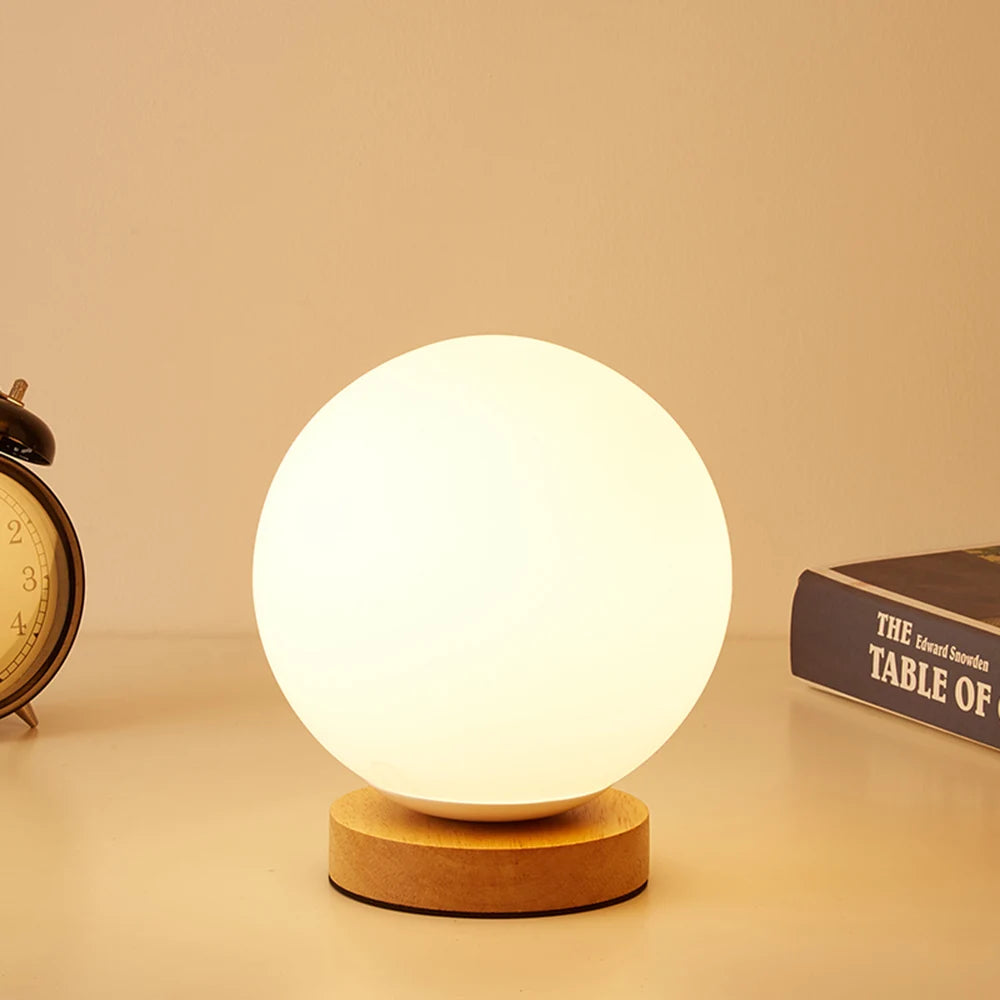 Nordic Solid Wood LED Reading Desk Lamp