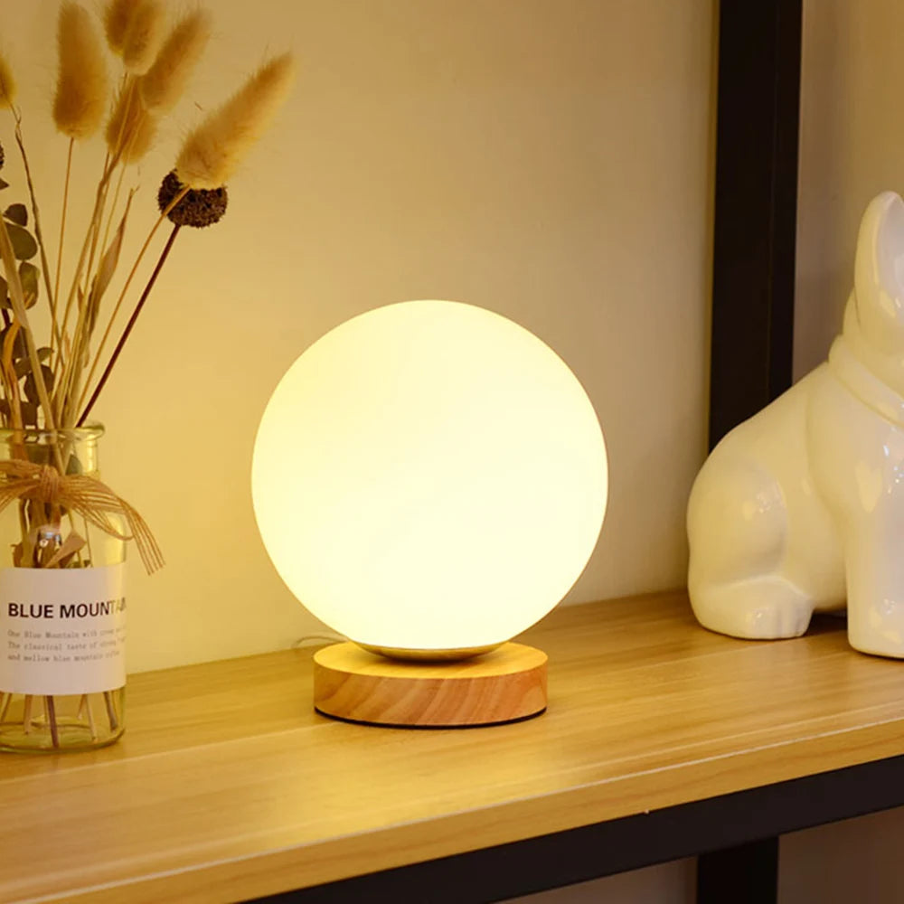 Nordic Solid Wood LED Reading Desk Lamp