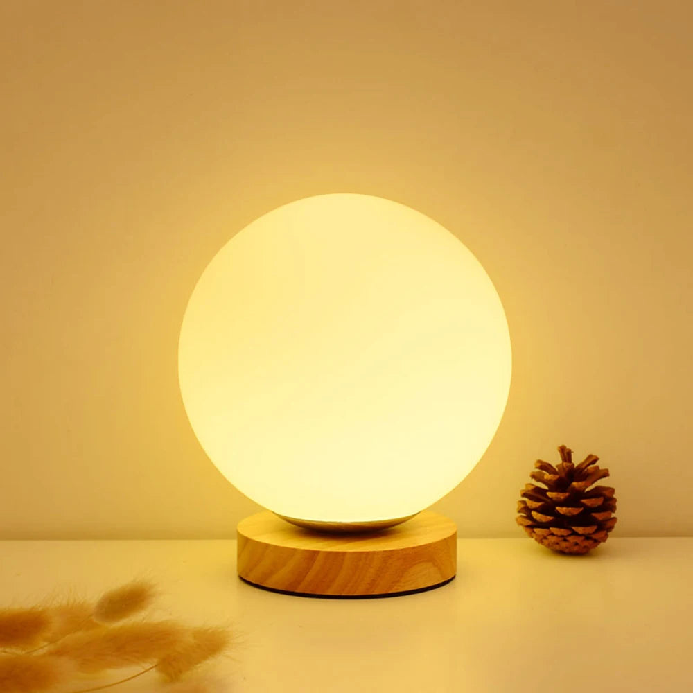 Nordic Solid Wood LED Reading Desk Lamp