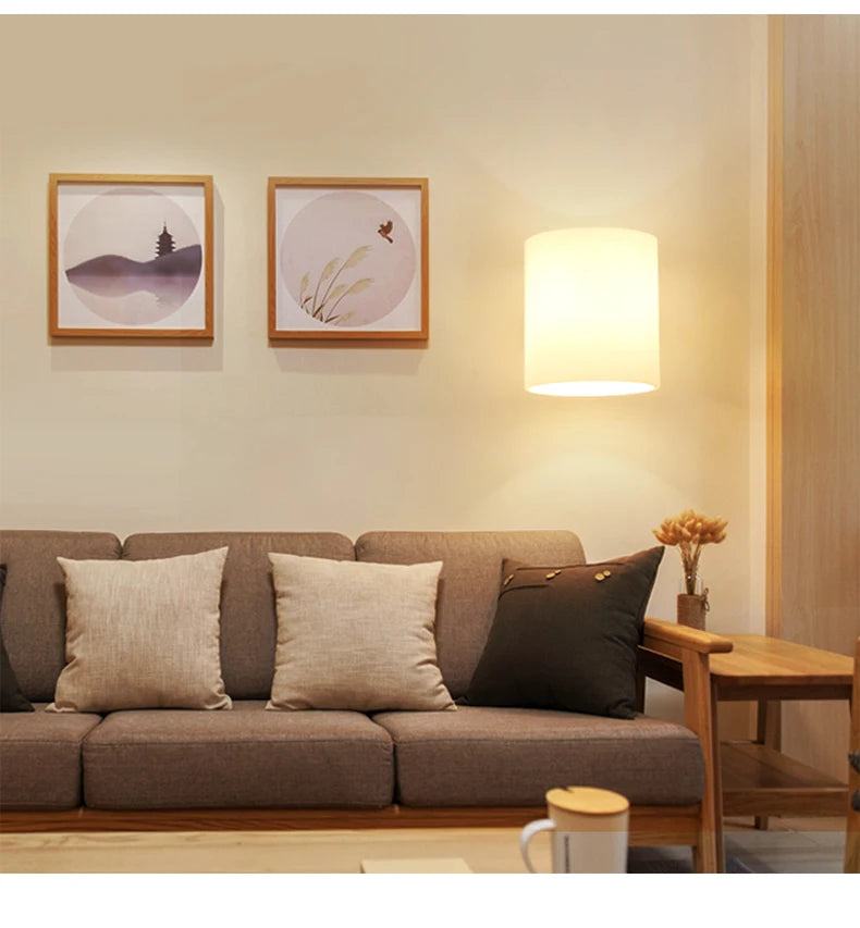 Modern Wooden LED Bedside Wall Lamp