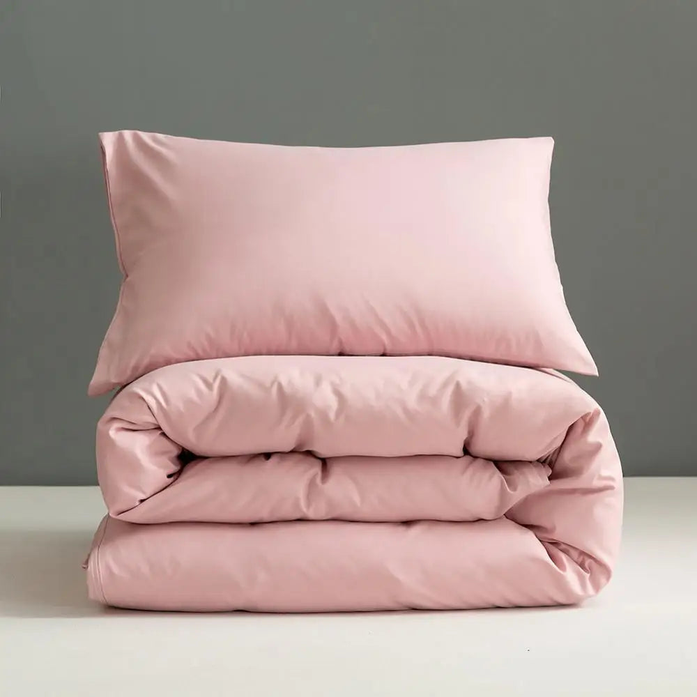 Pink Solid Colour Duvet Cover – King Size