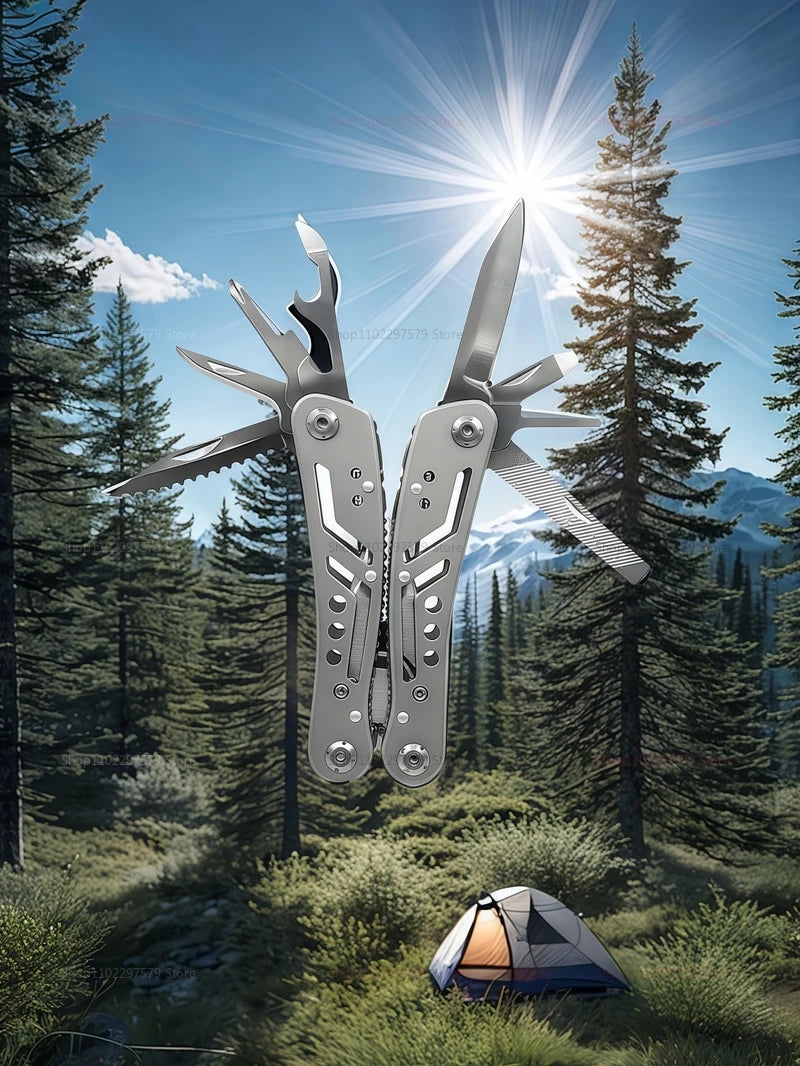 24-in-1 Camping Multitool with Knife & Bits