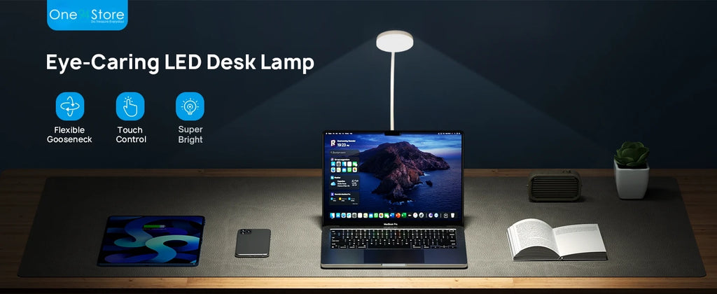 USB Gooseneck LED Desk Lamp – 3 Brightness