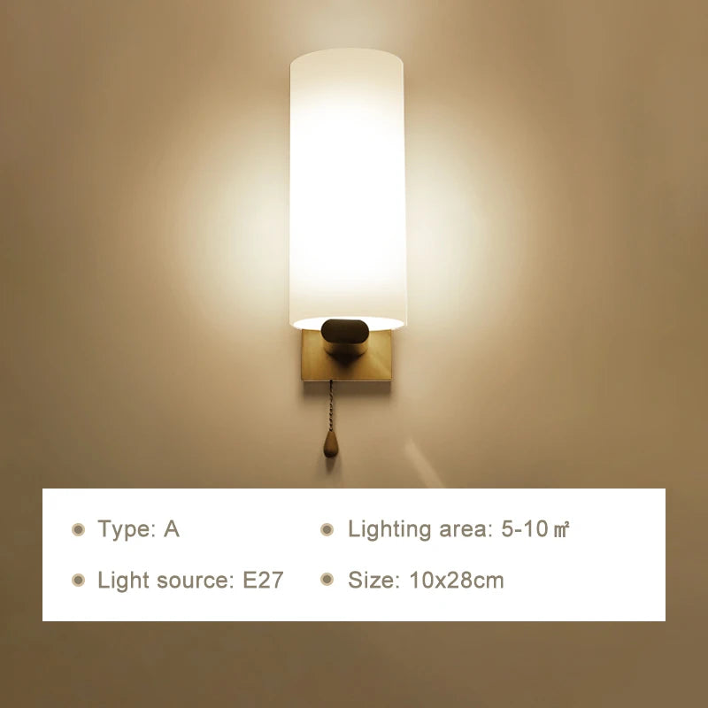 Modern Wooden LED Bedside Wall Lamp