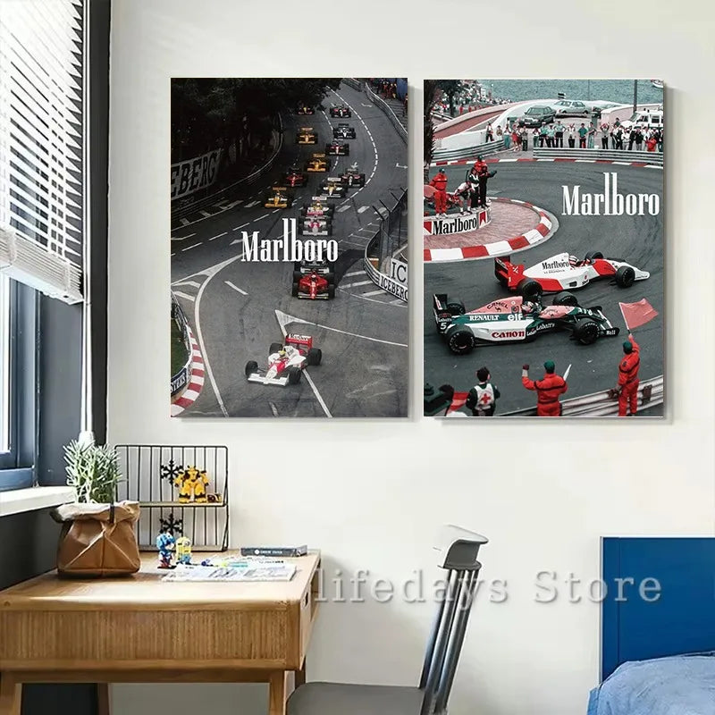 Vintage Monaco Racing Car Canvas Poster
