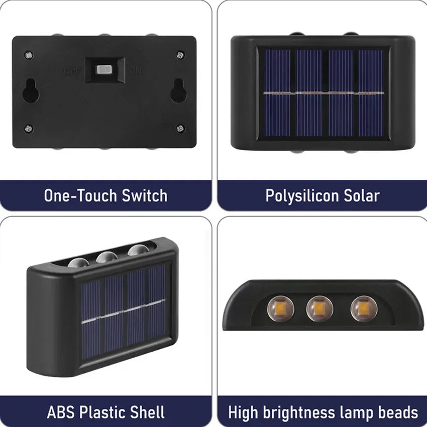 Solar Outdoor Wall Lamp – Warm White Waterproof