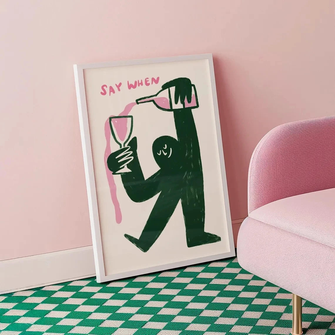 Funny Wine Wall Art Poster – Kitchen & Bar Decor