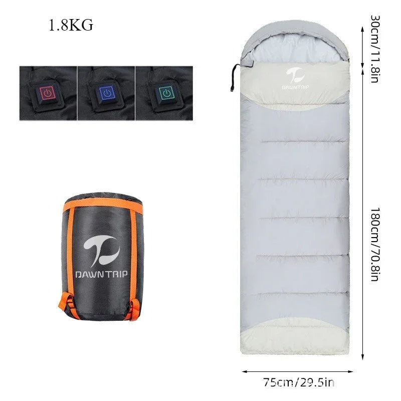 USB Heated Down Cotton Sleeping Bag