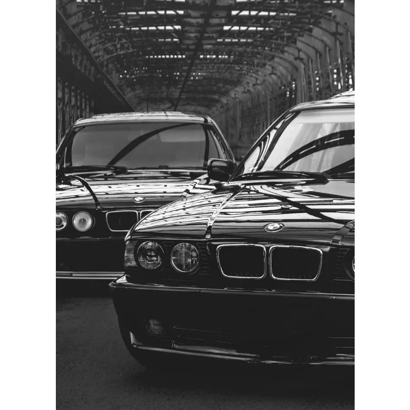 Modern Black & White Luxury Car Canvas Wall Art