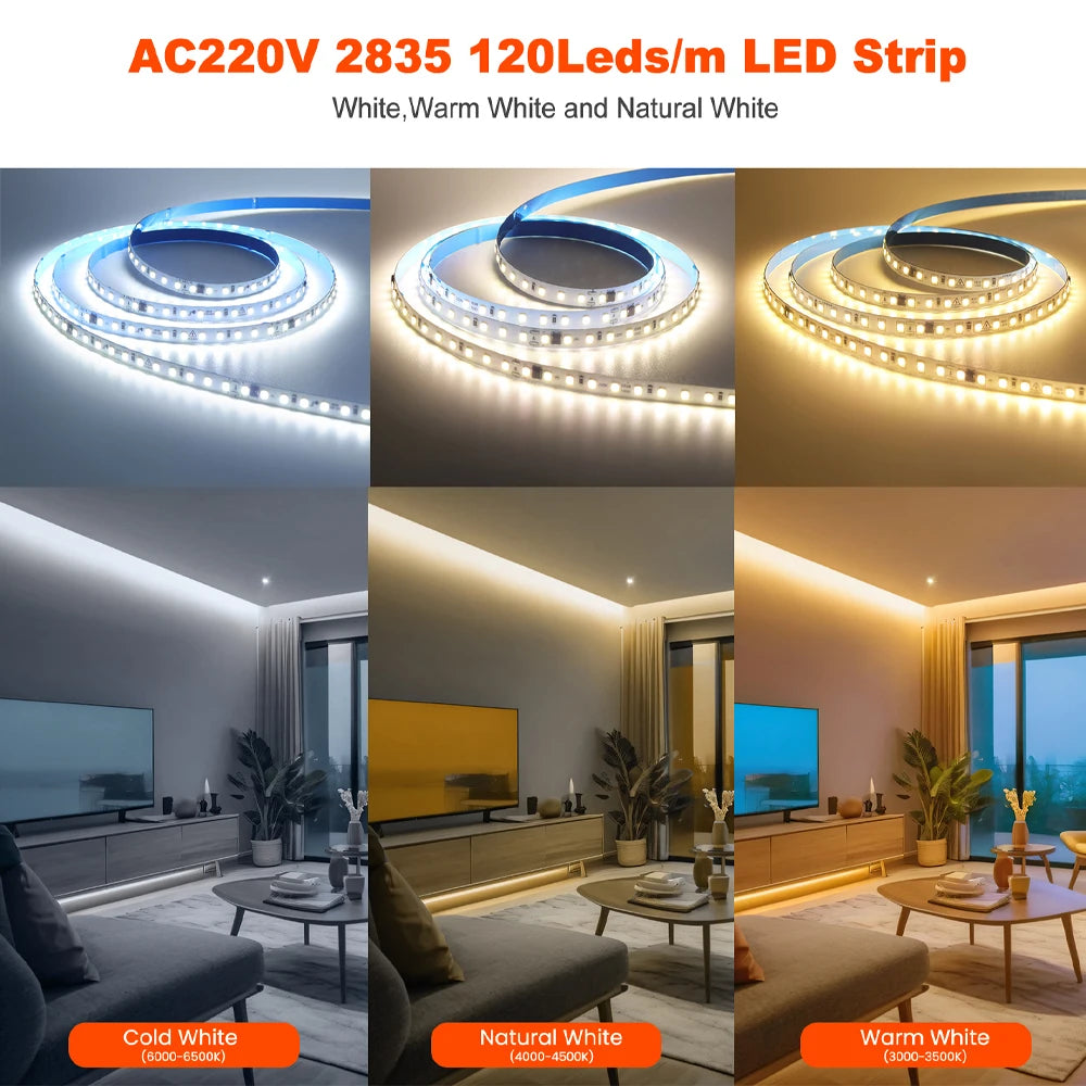 220V Flexible Adhesive LED Strip Light