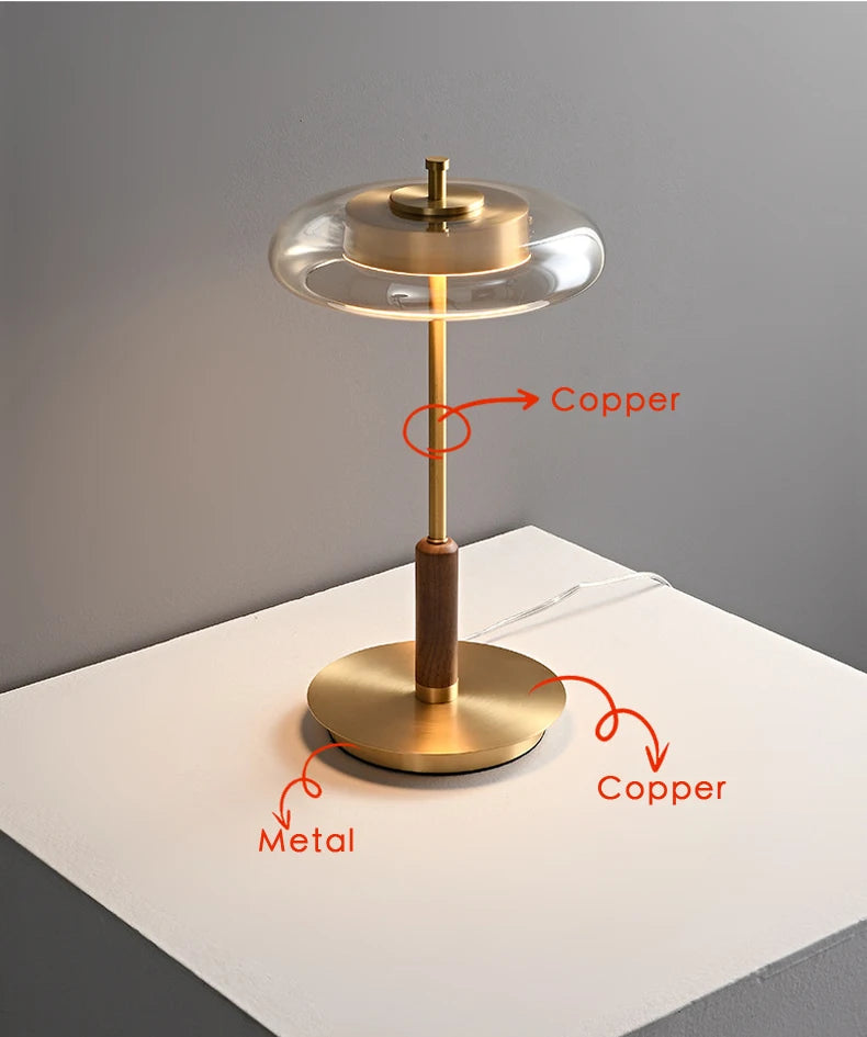 Retro Gold Glass Mushroom Floor Lamp