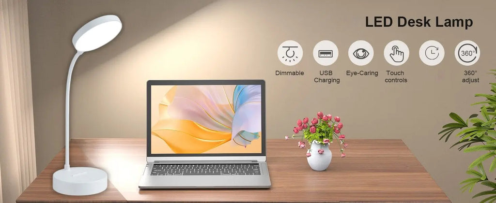 USB Gooseneck LED Desk Lamp – 3 Brightness
