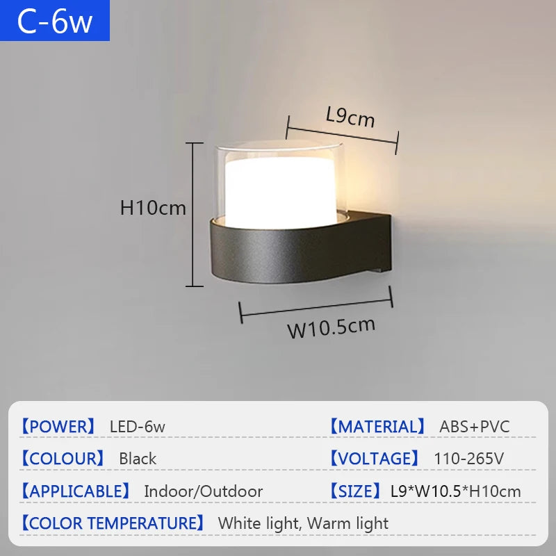 Modern LED Outdoor Courtyard Wall Lamp – Waterproof