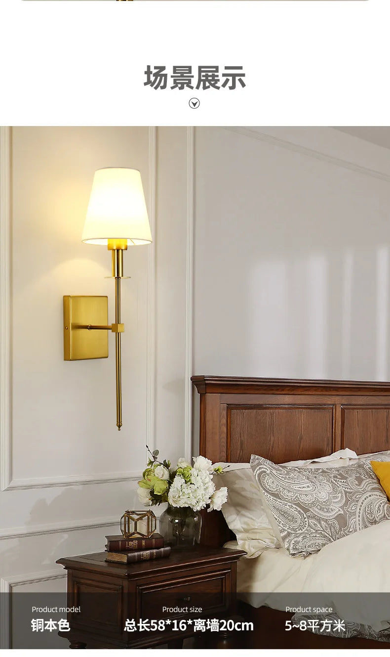 Modern LED Wall Sconce with Cloth Lampshade