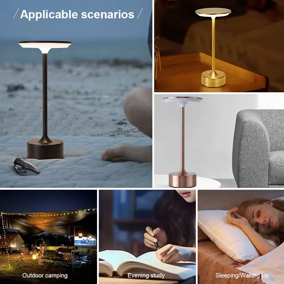 LED Touch Sensor Table Lamp – USB Rechargeable
