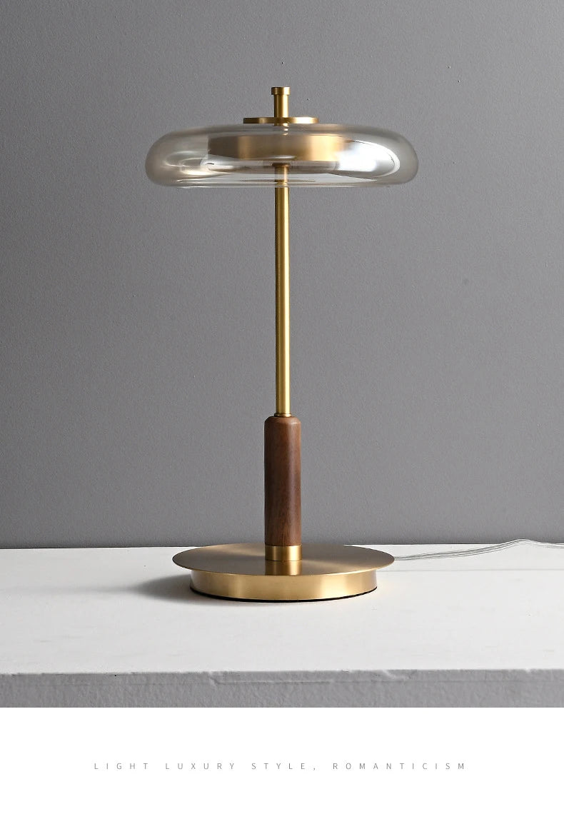 Retro Gold Glass Mushroom Floor Lamp