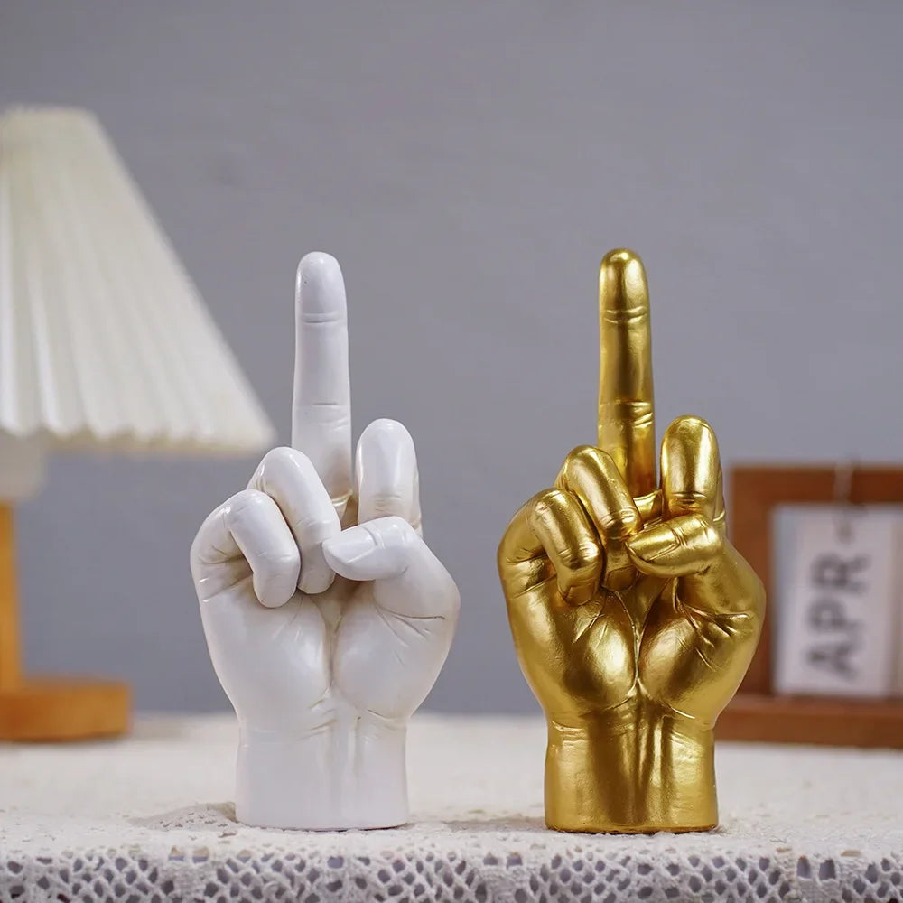 Hip Hop Middle Finger Resin Desk Ornament