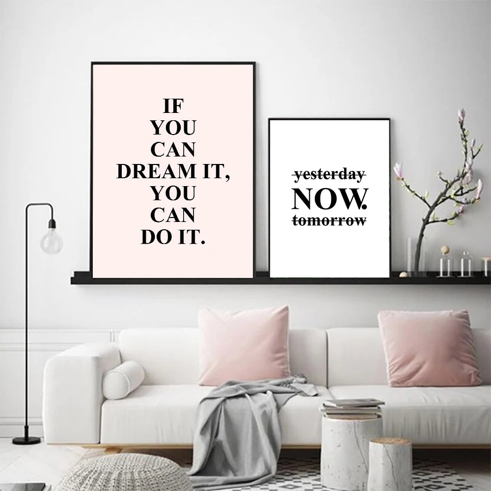 Motivational Quotes Canvas Wall Art Poster