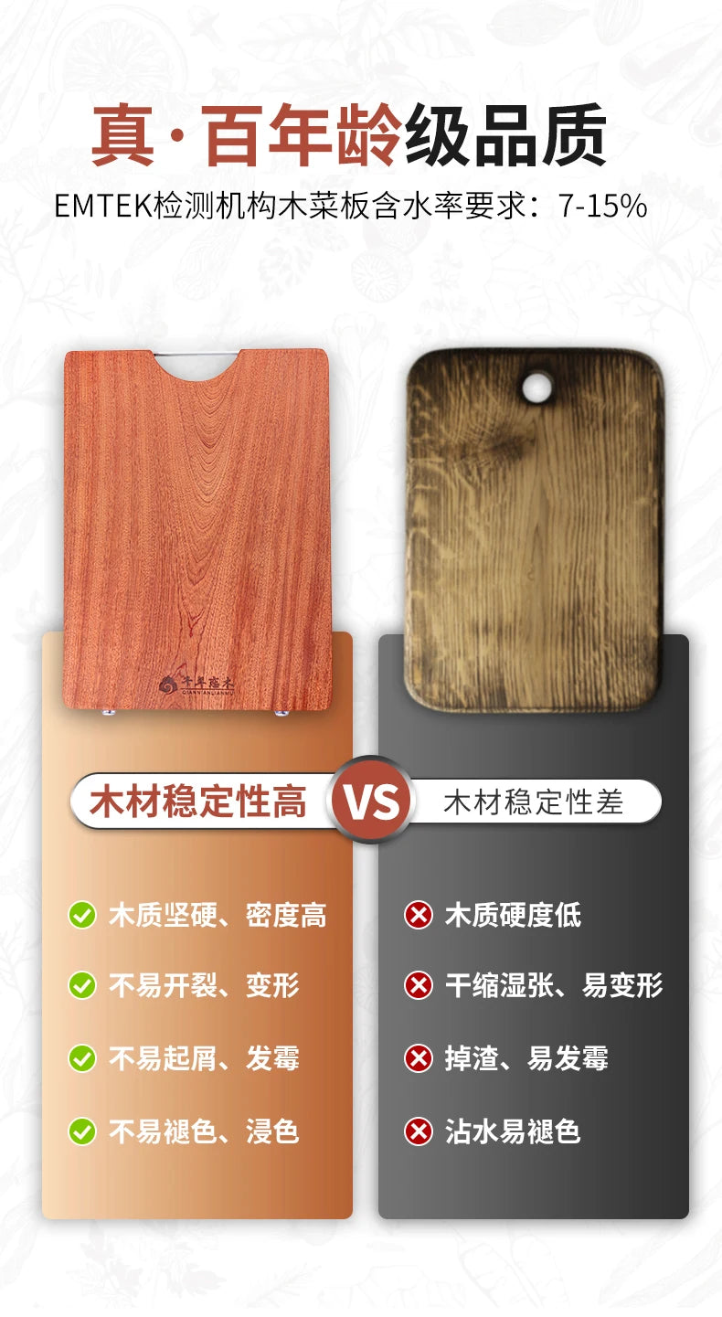 Ebony Double-Sided Solid Wood Cutting Board