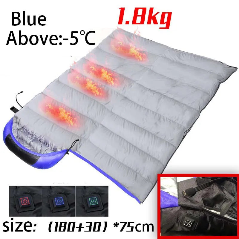 USB Heated Down Cotton Sleeping Bag