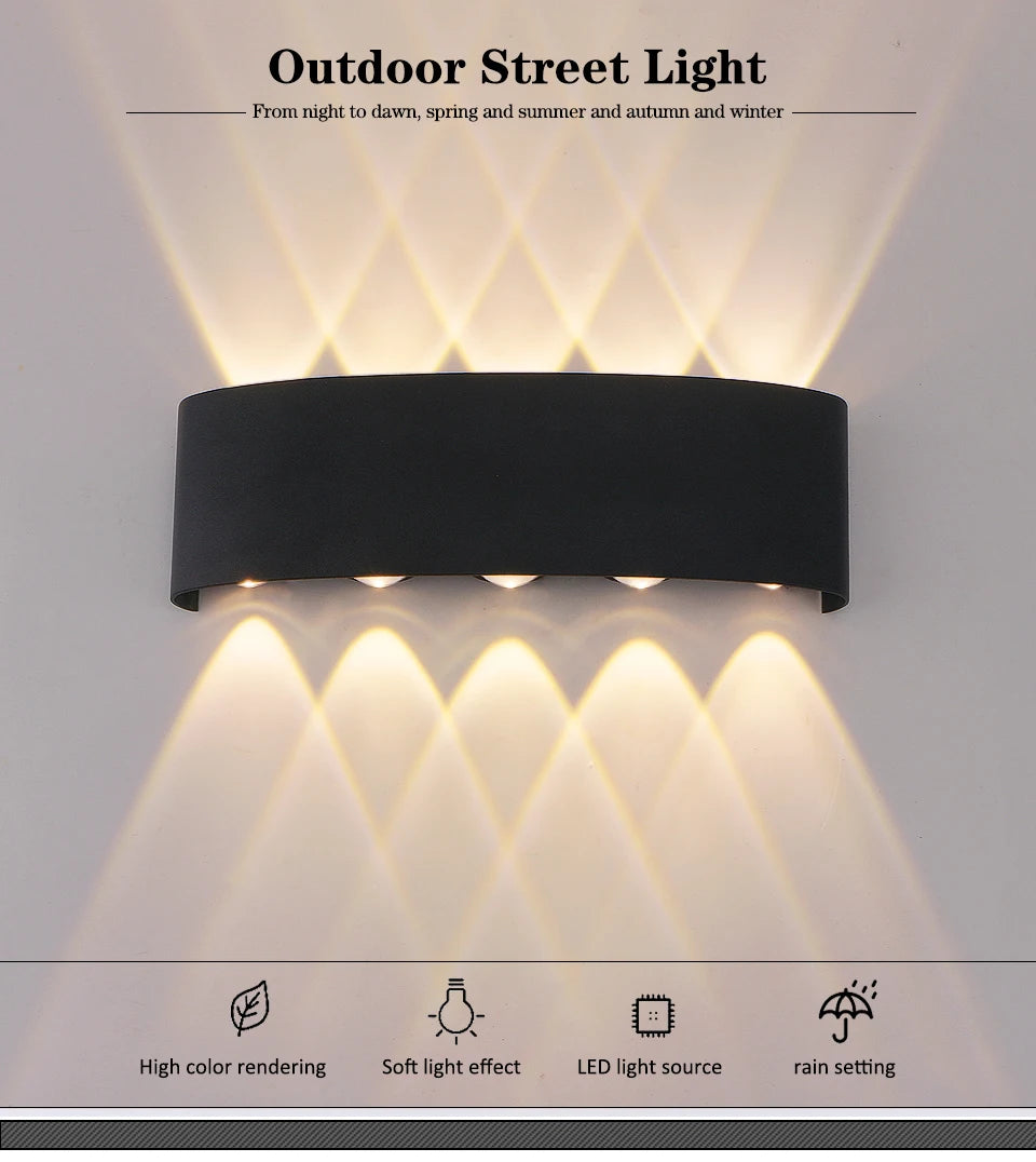 Up & Down LED Wall Light – Indoor & Outdoor Waterproof