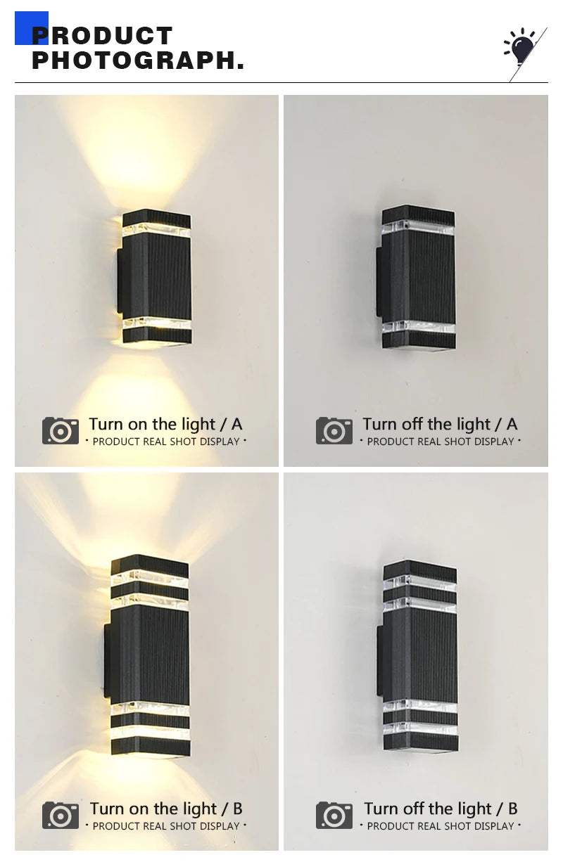 Modern LED Outdoor Courtyard Wall Lamp – Waterproof