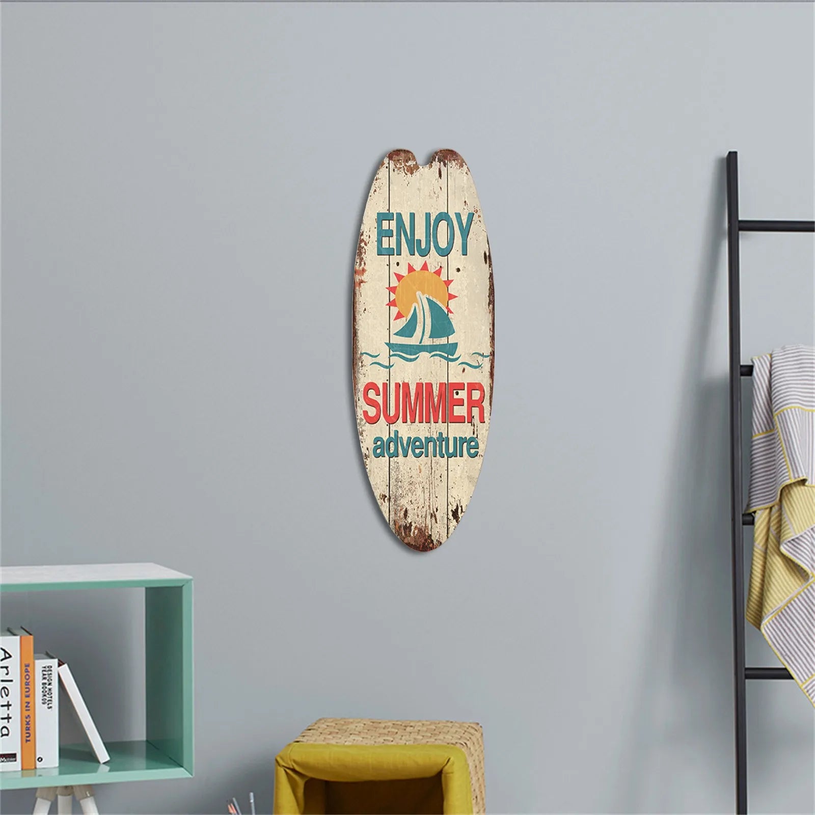 Wooden Surfboard Wall Sign