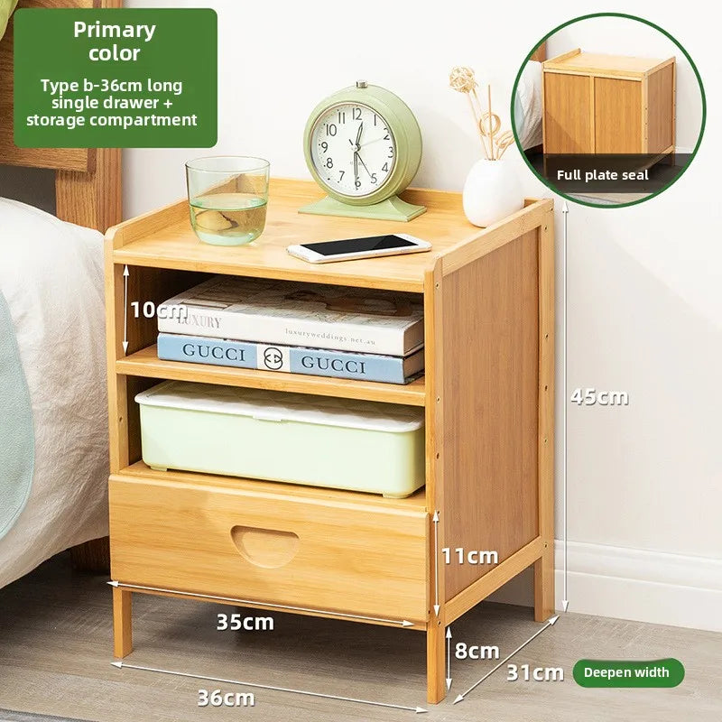 Simple Solid Wood Bedside Storage Cabinet