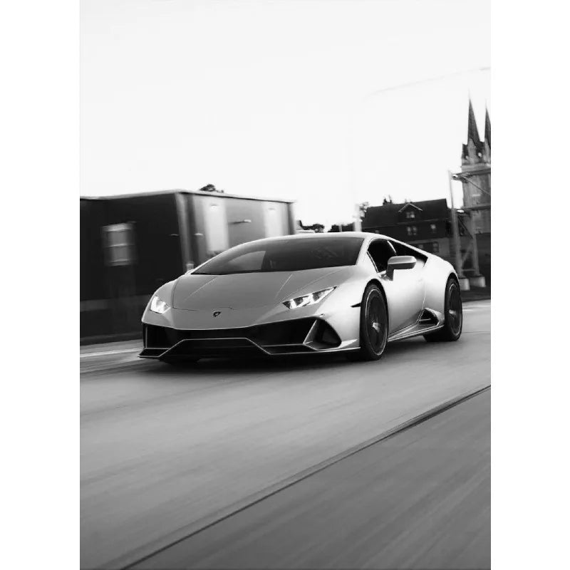 Modern Black & White Luxury Car Canvas Wall Art
