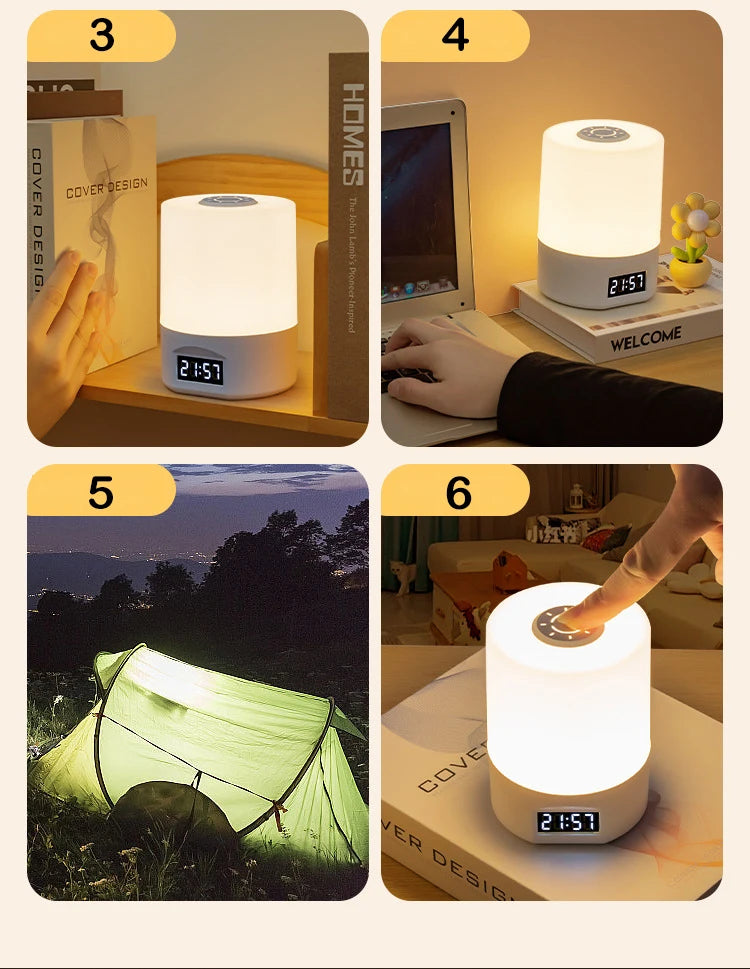 LED Touch Desk Lamp with Clock & Calendar